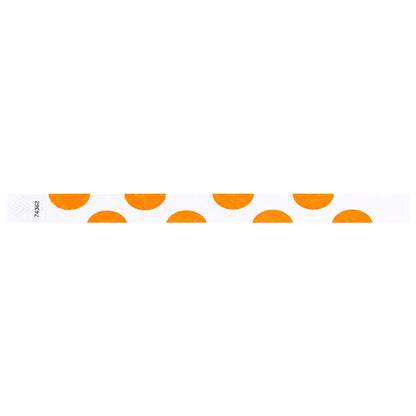 White wristband with neon orange half circles - flat version shown