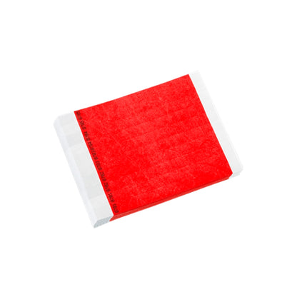 duplicate number in neon red tyvek 3/4" wristbands - shown in sheets of 10 