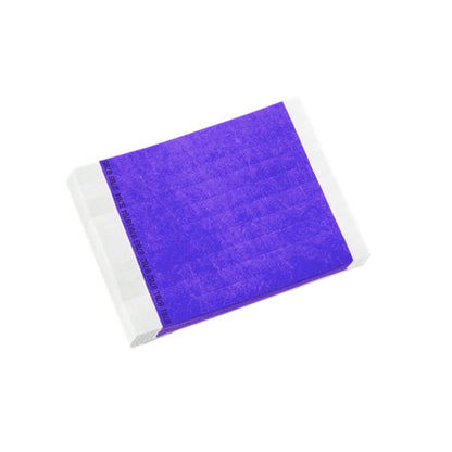 duplicate number in purple tyvek 3/4" wristbands - shown in sheets of 10 