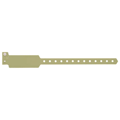Plastic wide face wristband in gold - flat version shown 