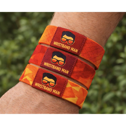 elastic fabric wristbands on wrist
