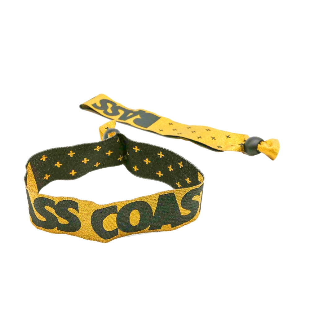 yellow and black woven wristbands