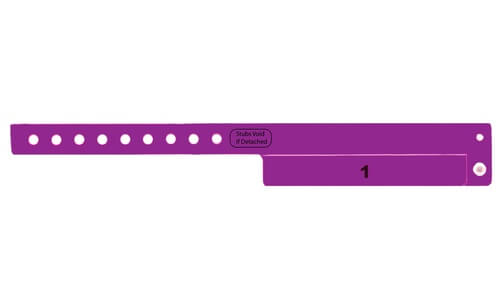 Vinyl Wristbands - 1 Tab Purple