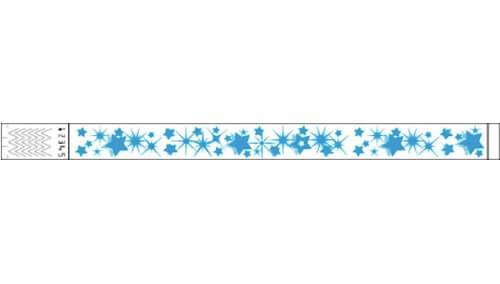 Tyvek 3/4" Wristbands - Little Stars Neon Blue