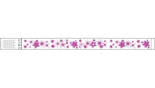 Tyvek 3/4" Wristbands - Little Stars Purple