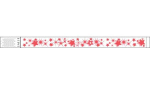 Tyvek 3/4" Wristbands - Little Stars Neon Red
