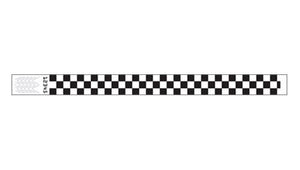 Tyvek 3/4" Wristbands - Checkers Black