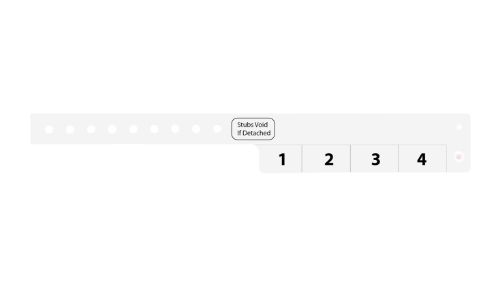 Vinyl Wristbands - 4 Tab White