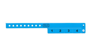Vinyl Wristbands - 4 Tab Neon Blue