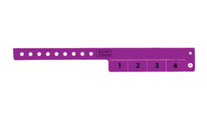 Vinyl Wristbands - 4 Tab Purple
