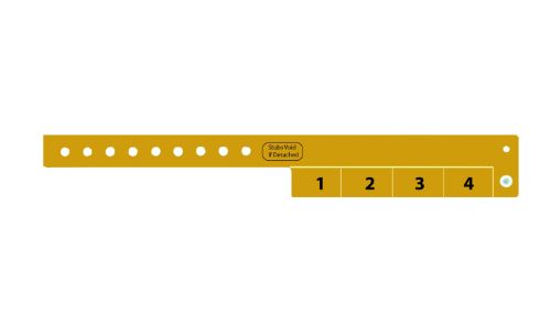 Vinyl Wristbands - 4 Tab Gold