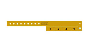 Vinyl Wristbands - 4 Tab Gold