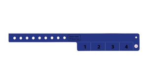 Vinyl Wristbands - 4 Tab Navy Blue
