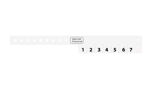 Vinyl Wristbands - 7 Tab White