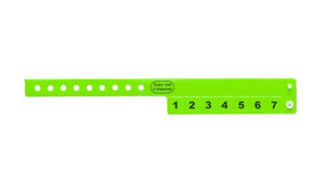 Vinyl Wristbands - 7 Tab Neon Green
