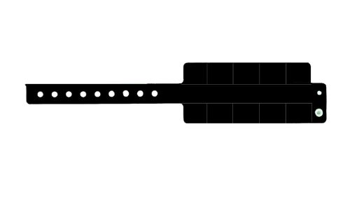 Vinyl Wristbands - 10 Tab Black