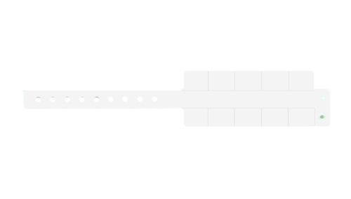 Vinyl Wristbands - 10 Tab White