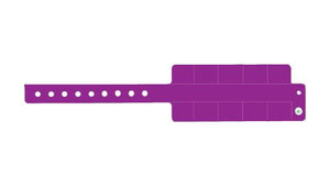 Vinyl Wristbands - 10 Tab Purple