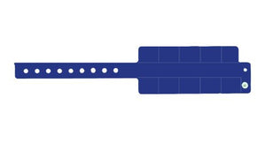 Vinyl Wristbands - 10 Tab Navy Blue