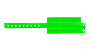 Vinyl Wristbands - 10 Tab Neon Green