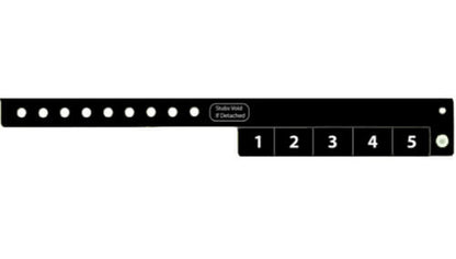 Vinyl Wristbands - 5 Tab Black