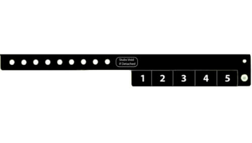 Vinyl Wristbands - 5 Tab Black