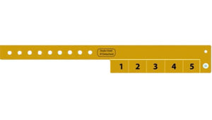 Vinyl Wristbands - 5 Tab Gold