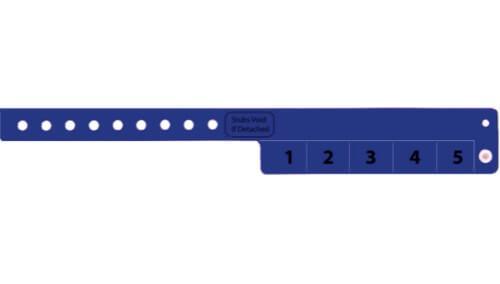 Vinyl wristbands - 5 tab navy blue