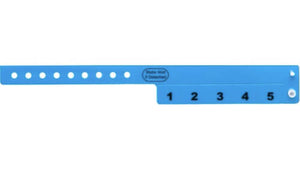 Vinyl Wristbands - 5 Tab neon Blue