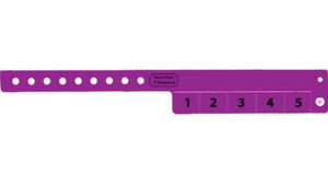 Vinyl Wristbands - 5 Tab Purple