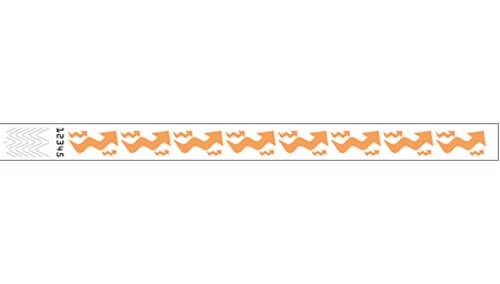 Tyvek 3/4" Wristbands - Arrows Neon Orange
