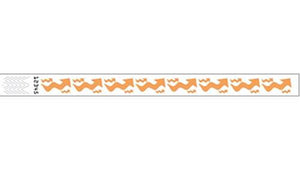 Tyvek 3/4" Wristbands - Arrows Neon Orange