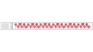 Tyvek 3/4" Wristbands - Balloons Neon Red