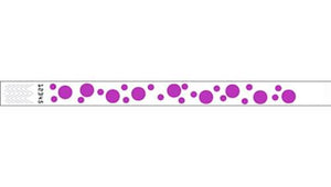 Tyvek 3/4" Wristbands - Dots Purple