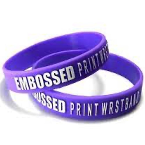 Embossed printed wristbands Clearance