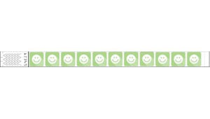 Tyvek 3/4" Wristbands - Happyface Neon Lime