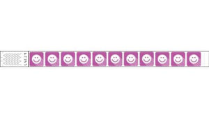 Tyvek 3/4" Wristbands - Happyface Purple