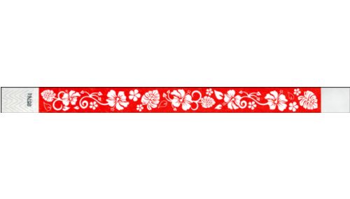 Tyvek 3/4" Wristbands -  Hawaiian Flowers