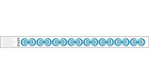 Tyvek 3/4" Wristbands - Hypnotic Neon Blue