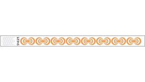 Tyvek 3/4" Wristbands - Hypnotic Neon Orange