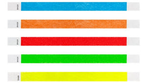 Tyvek 3/4" Wristbands - Solid Multi Color