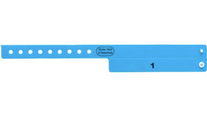 Vinyl Wristbands - 1 Tab Neon Blue