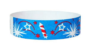 Tyvek 3/4" Wristbands -  Patriotic Fireworks