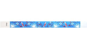 Tyvek 3/4" Wristbands -  Patriotic Fireworks