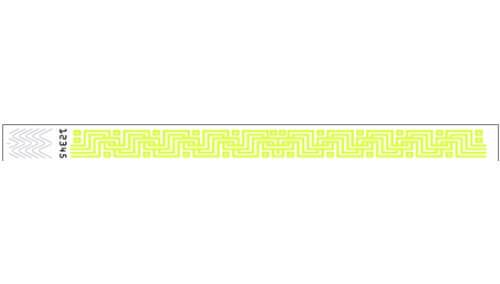Tyvek 3/4" Wristbands - Pipes Neon Highlight