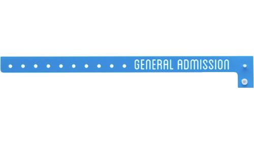  Plastic Wristbands -  General Admission Neon Blue