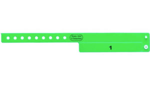 Vinyl Wristbands - 1 Tab Neon Green