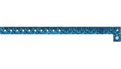 Plastic Wristbands - Holographic Blue