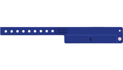 Vinyl Wristbands - 1 Tab Navy Blue