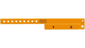 Vinyl Wristbands - 2 Tab Neon Orange